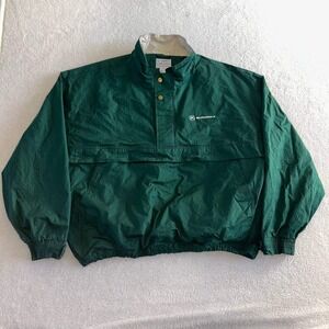 Vintage Club Colors Motorola Green Cotton Windbreaker Anorak Jacket Mens XL